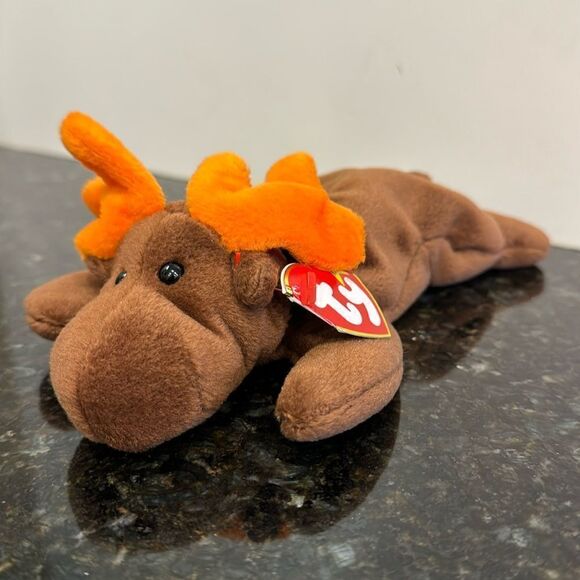 Chocolate the Moose Beanie Babies Vintage TY 1993 with Original Tags. NWT - Picture 1 of 10
